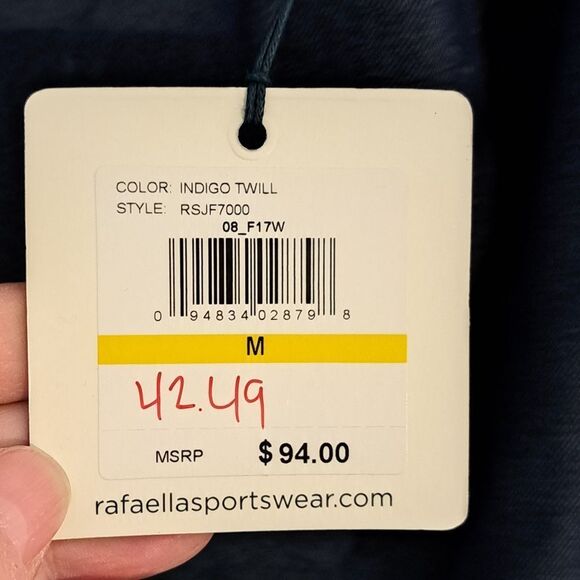 Rafaella Weekend Indigo Twill Blazer Suit Jacket Size Medium NWT - Picture 2 of 6